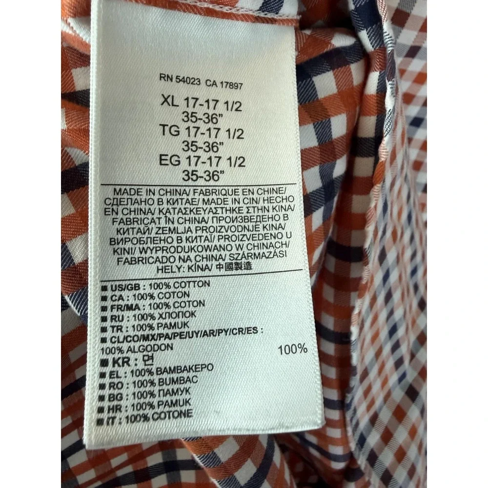 Banana Republic Dress Shirt Mens XL Multicolor Gingham Non Iron Slim Fit Mens
